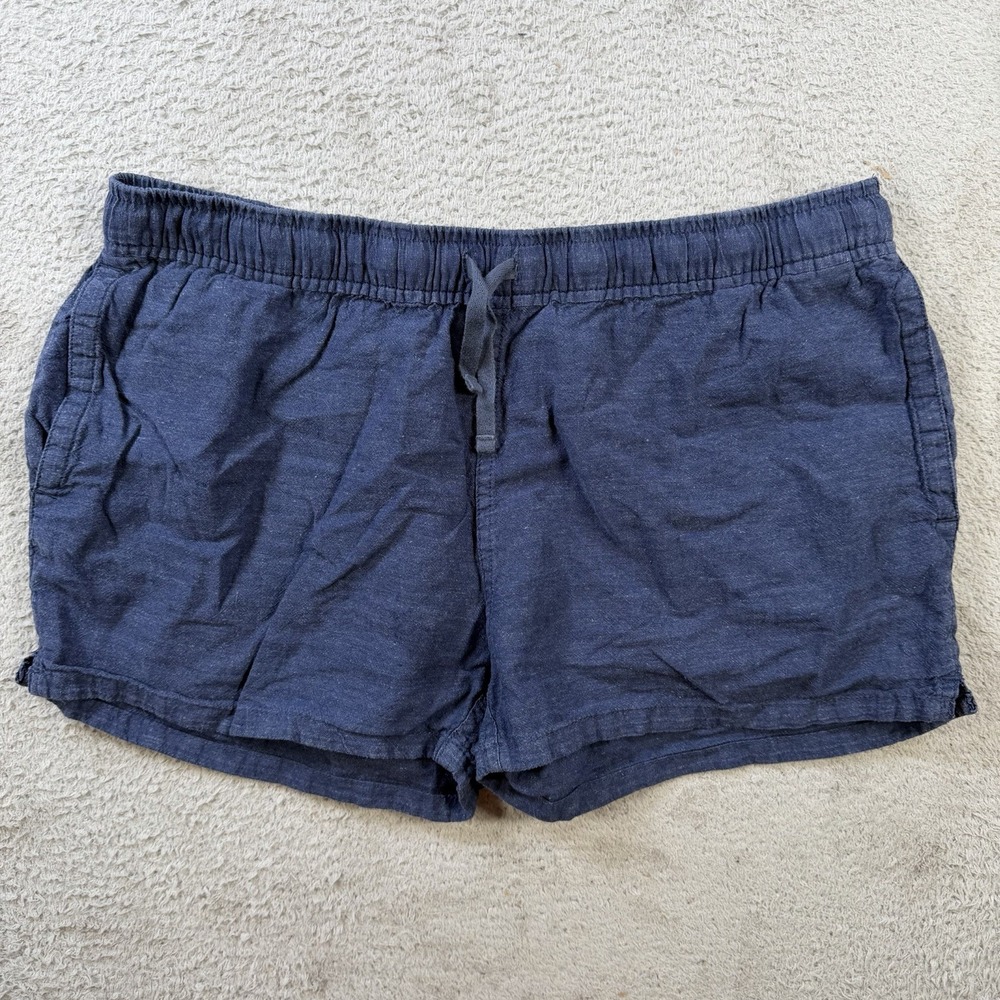 Patagonia Shorts Womens Medium Navy Island Hemp Baggies 3" Drawstring Organic